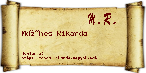 Méhes Rikarda névjegykártya
